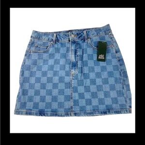 WILD FABLE - CHECKERED DENIM SKIRT